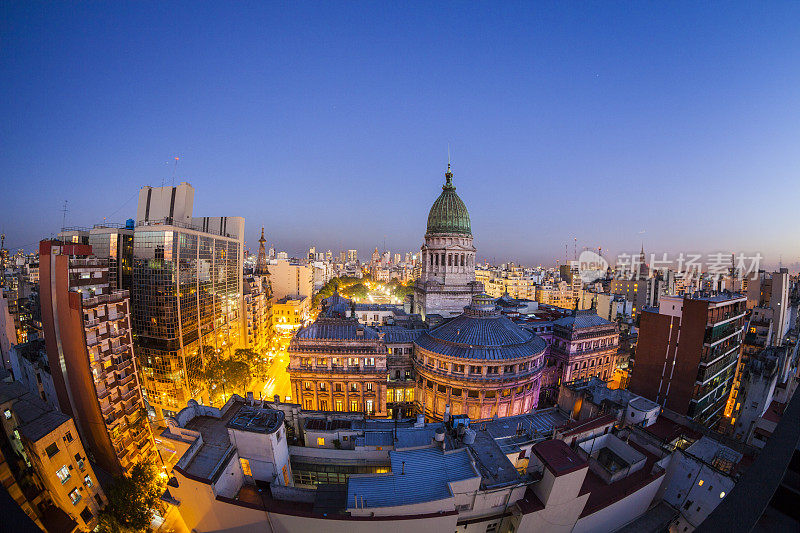 Congreso和Buenos Aires Skyline